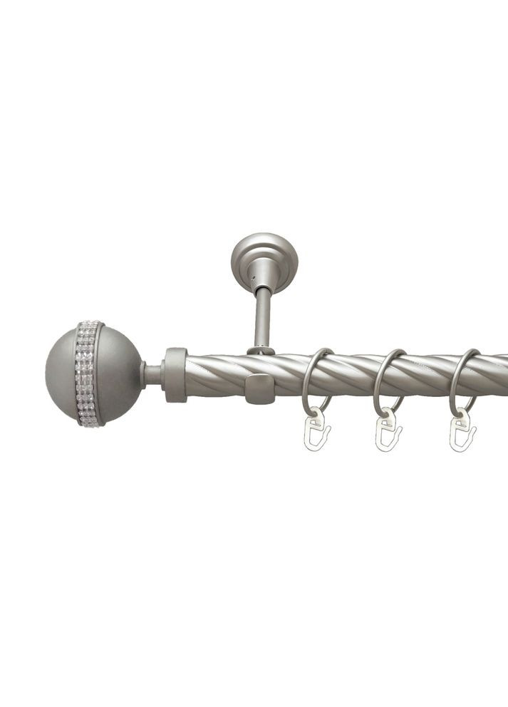 Карниз Авея металевий однорядний відкритий скручена труба Сатин 25 мм 240 см (00-00023378) ORVIT (300846044)