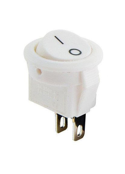 Переключатель клавишный (кнопка) KCD5-2-101 WH/WH круглый миниатюрный белый A0140040131 Аско-Укрем (346087931)