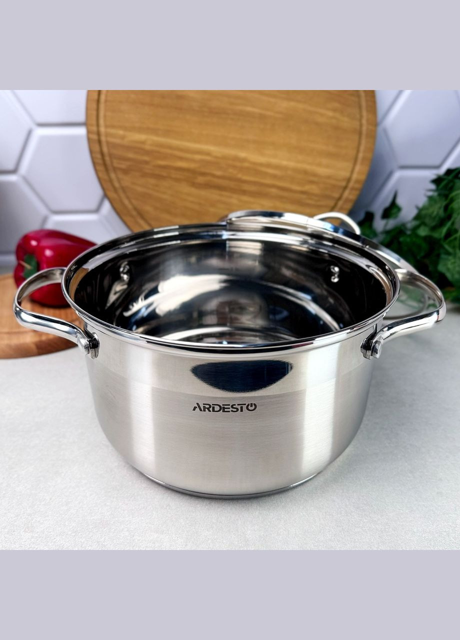 Каструля з нержавіючої сталі з кришкою для всіх видів плит 2.3 л, Gemini Bari Ardesto (314874434)