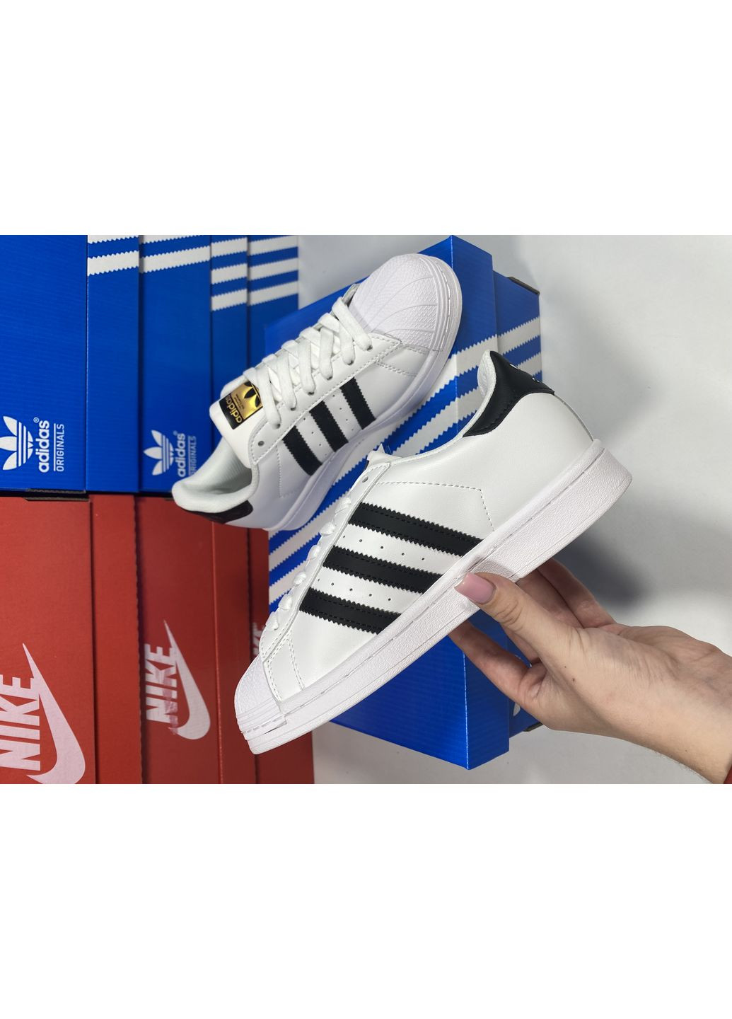 КРОССОВКИ ЖЕНСКИЕ ADIDAS SUPERSTAR WHITE АДИДАС СУПЕРСТАР No Brand белые демисезоны (367172432)