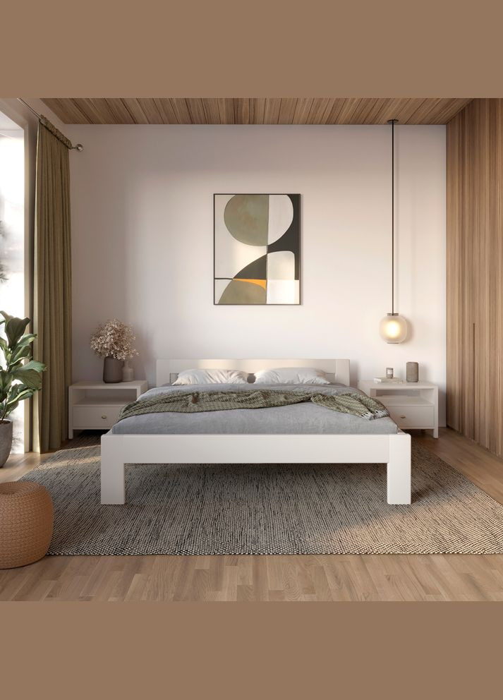 Двоспальне дерев'яне ліжко Делі (S2005Y50R) 140х200 см (MBG-3953) Mebigrand (368279154)