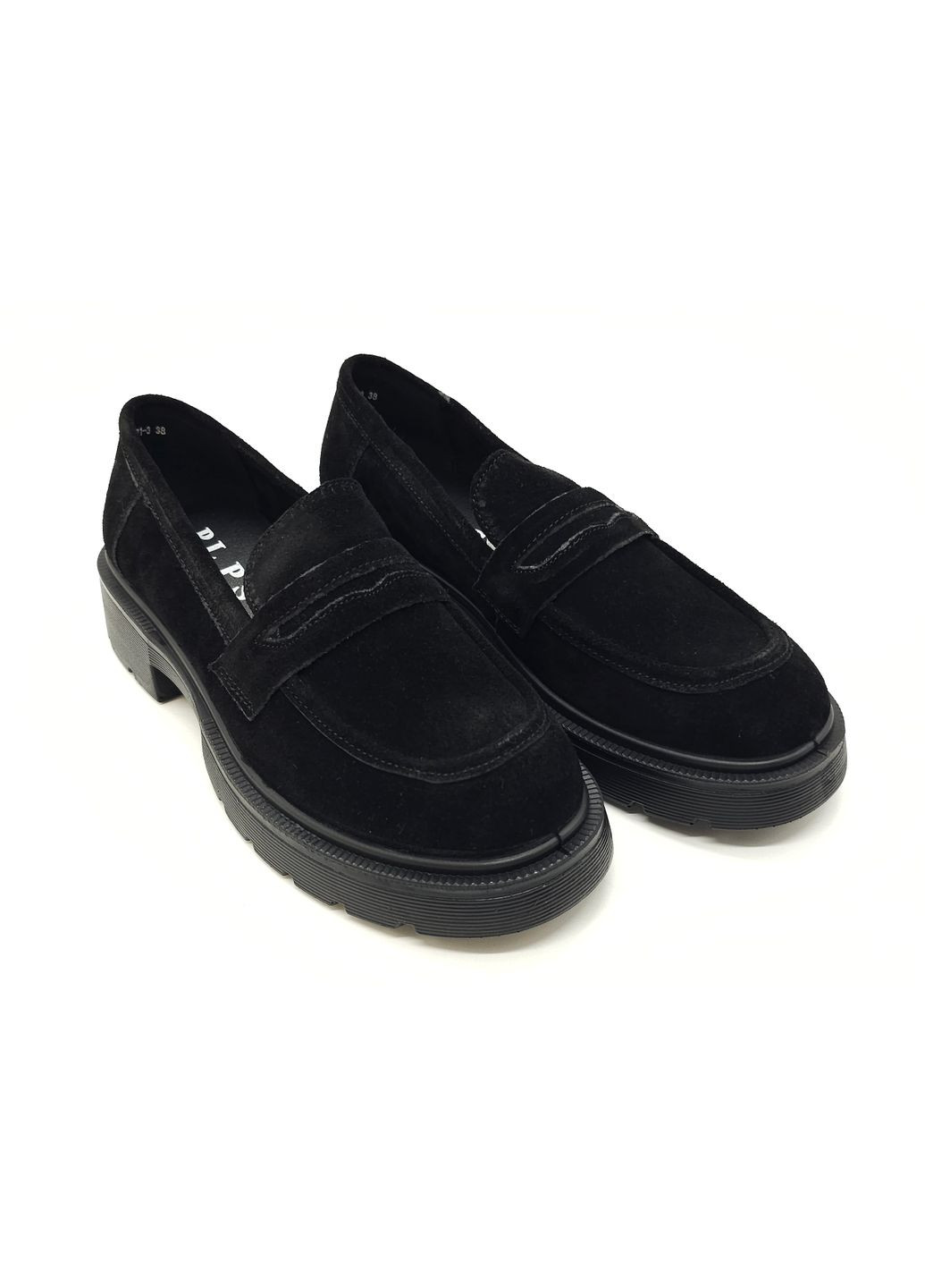 Женские туфли черные замшевые PP-19-10 23 см(р) PL PS