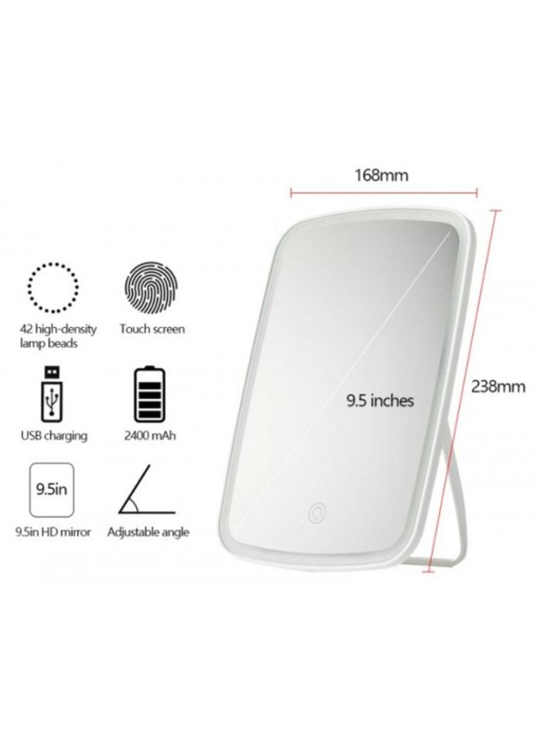 Дзеркало косметичне настільне Makeup Mirror 33 світлодіоди USB або батарейки Білий Salon Professional (364684904)