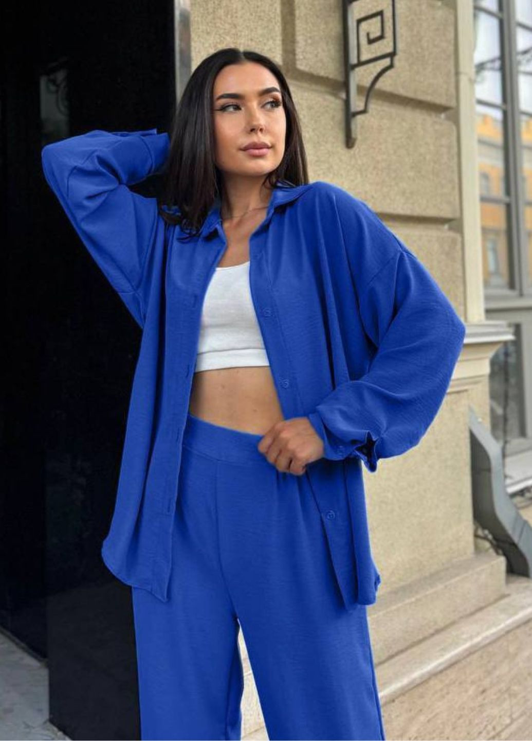 Костюм-двійка: вільна сорочка та штани палаццо Україна (328432582)