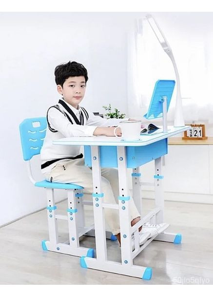 Дитячий стіл-парта зі стільцем та регулюванням висоти Блакитний (2104618701) No Brand (362209635)