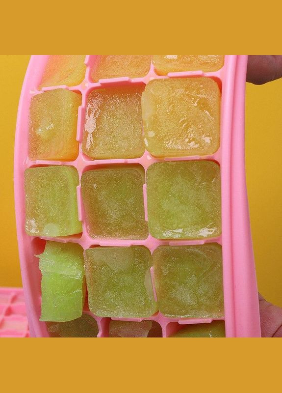 Форма для льда силиконовая с крышкой Кубики ICof 24 ячейки розовая Лоток для фигурного льда (R051359) No Brand (349844061)