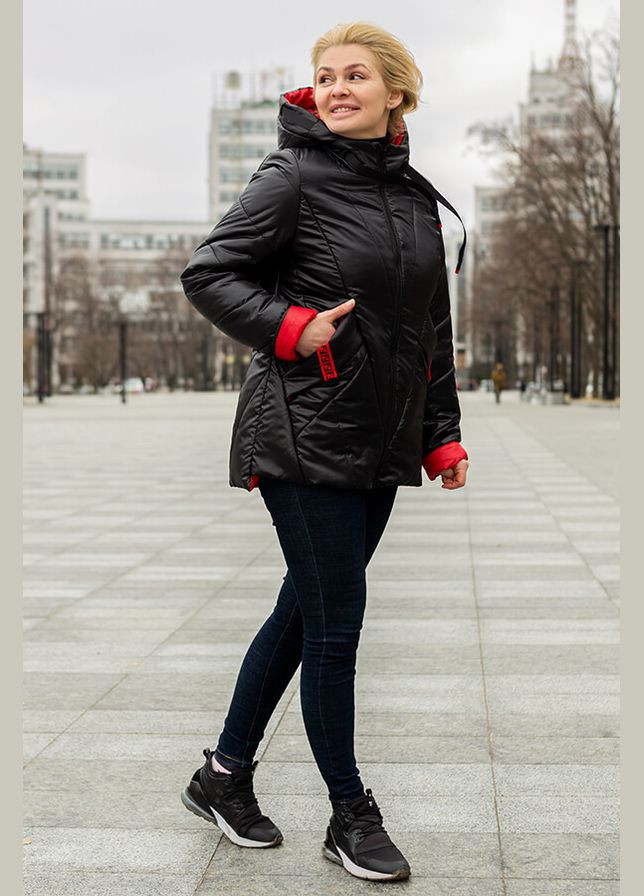 Черная демисезонная куртка диана (01104-yellow48) MioRichi