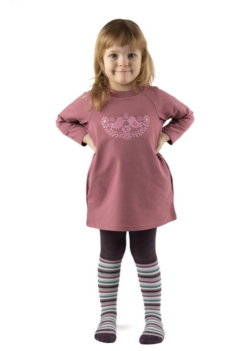Лілова дитяче плаття для дівчинки пташечки на квітах з вишивкою Україна (322641022)