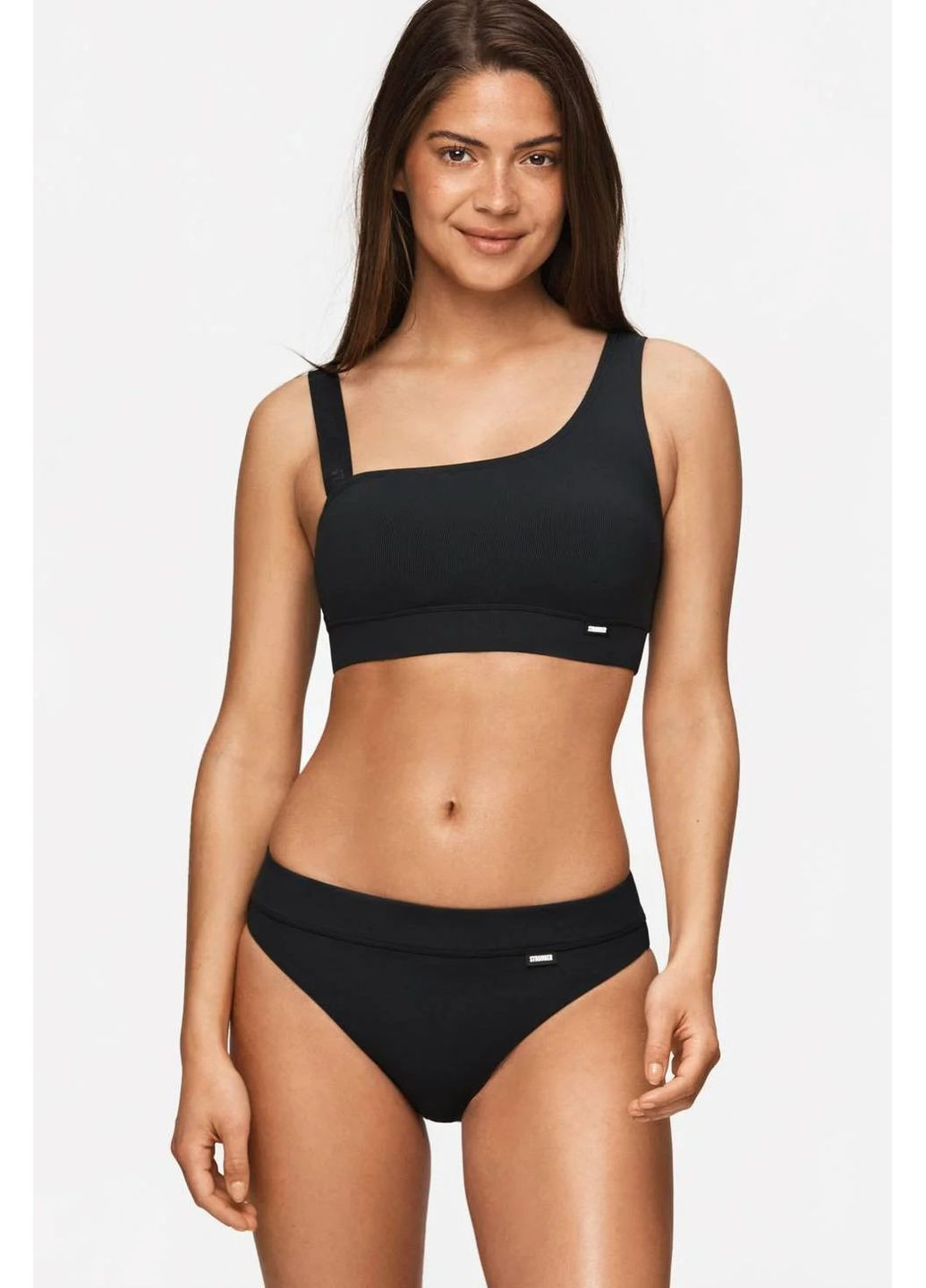 Черные купальные трусики-плавки однотонные Stronger