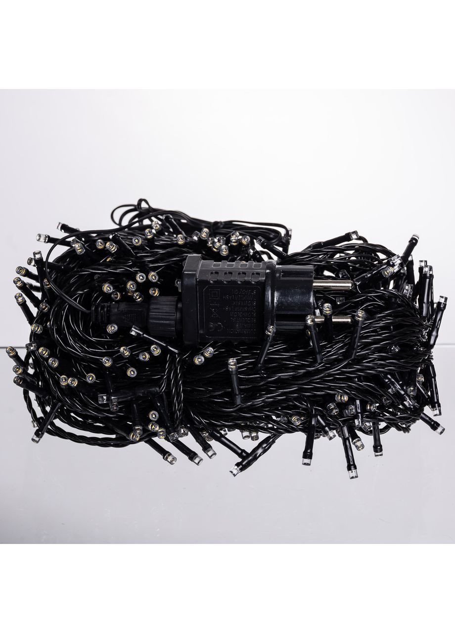 Гирлянда Нить уличная 500 LED 50 м черная, желтый No Brand (365792216)