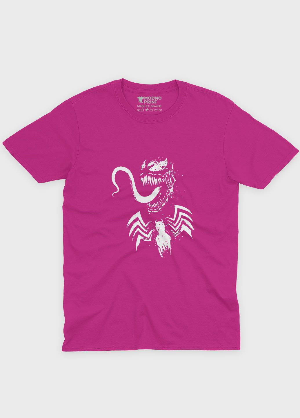 Рожева демісезонна футболка для дівчинки з принтом суперзлодія - веном (ts001-1-fuxj-006-013-010-g) Modno