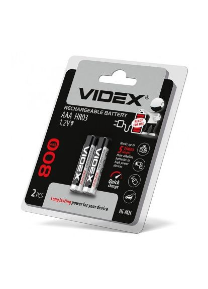 Акумулятор AAA 800mAh 1.2V R3 Ni-MH(ціна за уп.2шт.) Videx (334293212)