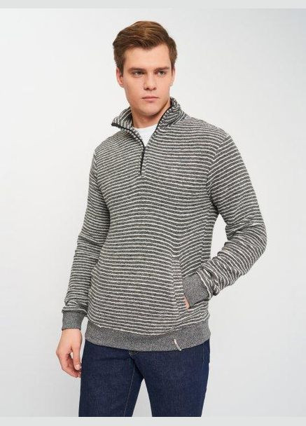 Серый свитшот демисезон,серый-белый в полоску, Anerkjendt (306817952)