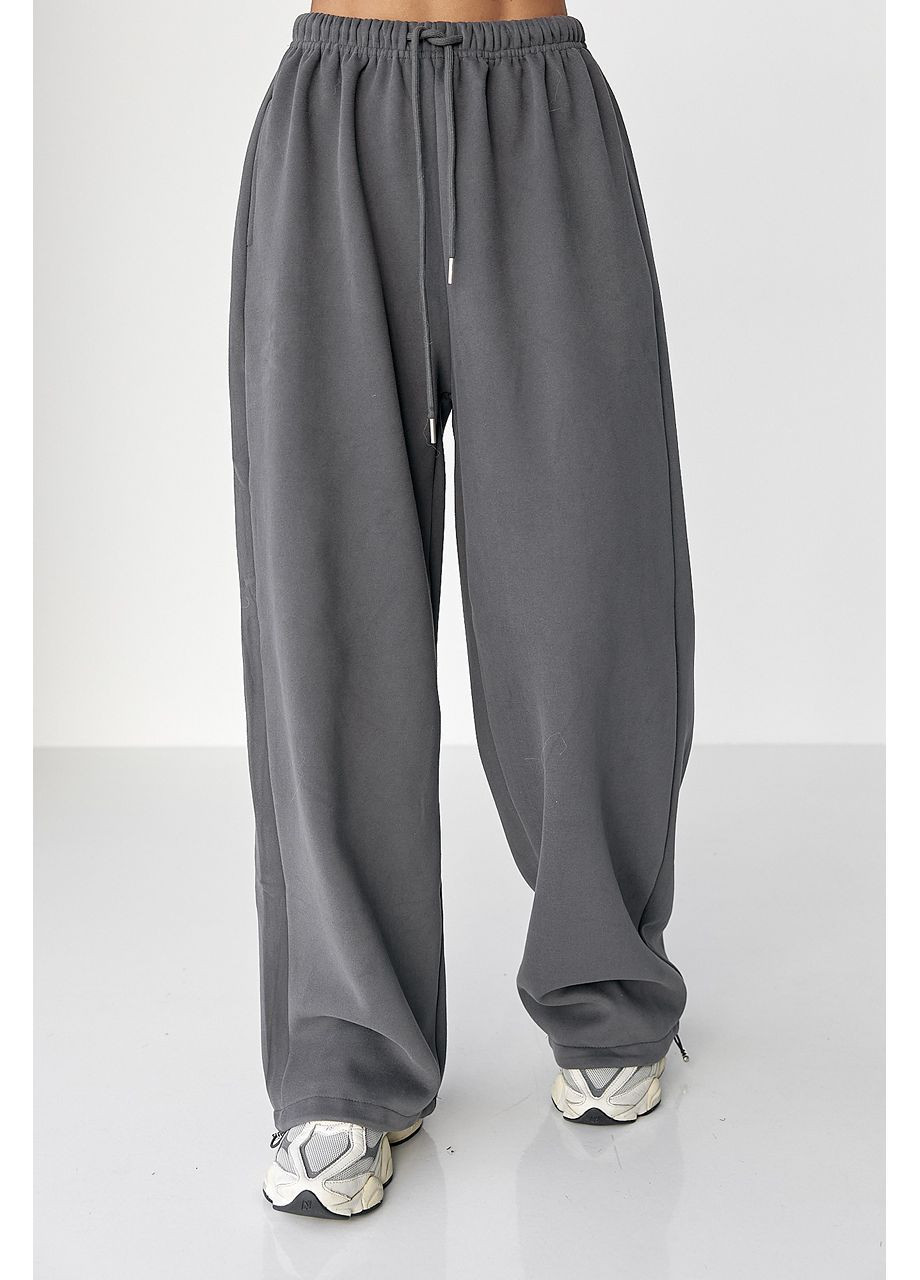 Спортивні штани з плюшевим начосом - темно-сірий колір Lurex (370602064)