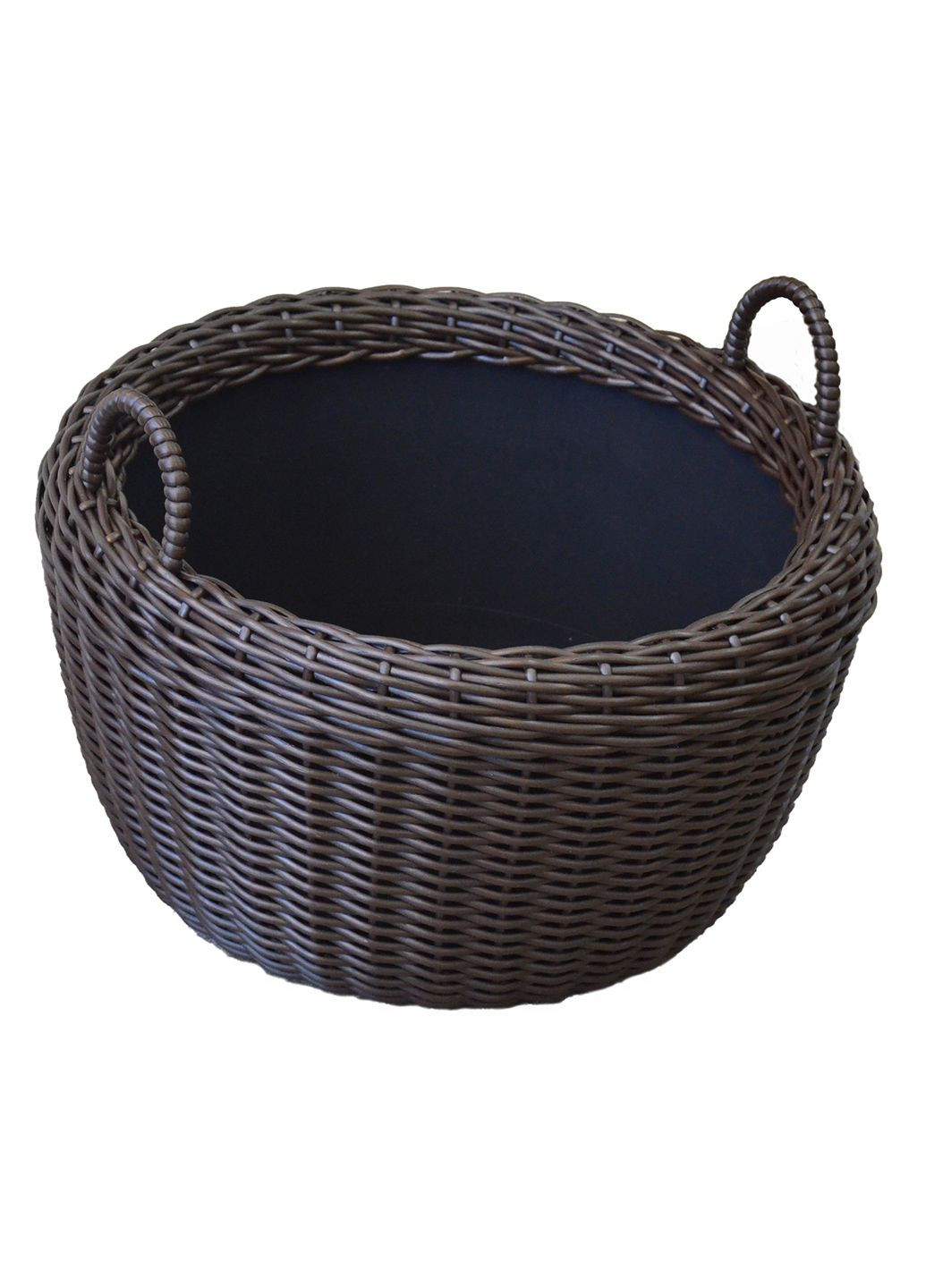 Корзина для дров плетеная (дровница) из искусственного ротанга ручной работы. Цвет Венге. 45 литров Handmade (327878836)