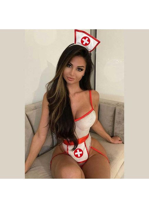 Прозрачный костюм для ролевых игр Медсестра с подвязками для чулок XS ролевой костюм No Brand (366667640)