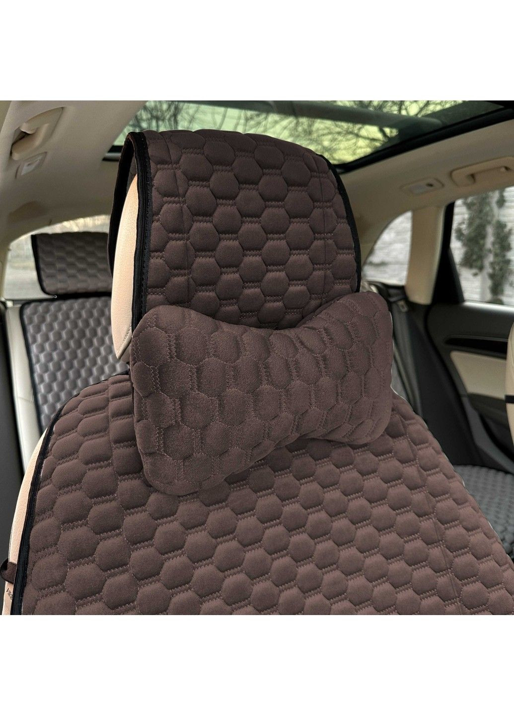 Накидки длясидінь Montana Комплект Чорні (Мікро Велюр Сота Преміум) No Brand (339067241)