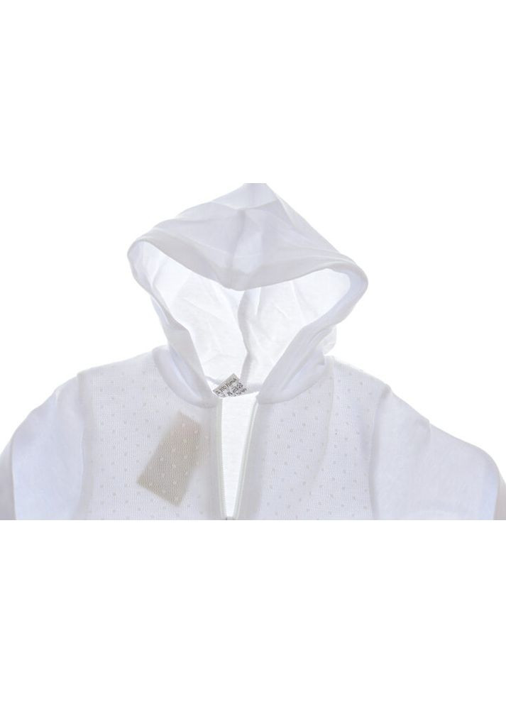 Белый демисезонный костюм с длинным рукавом трикотажный на змейке белый 74 см (33044) BABYKROHA