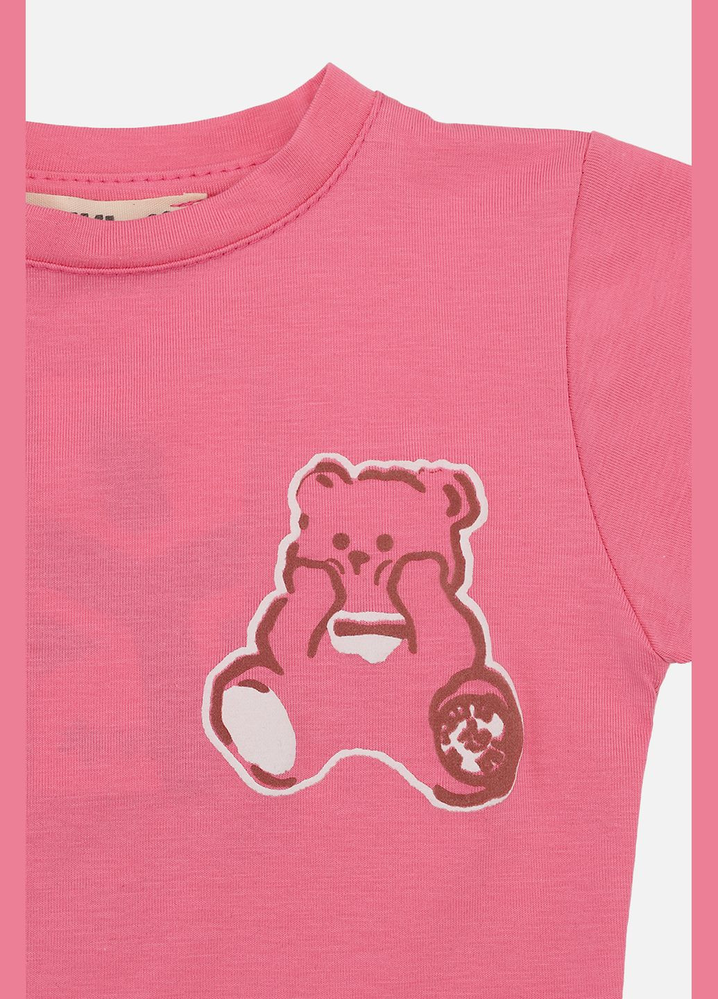 Рожева літня футболка з коротким рукавом для дівчинки колір рожевий cb-00274854 Yuki