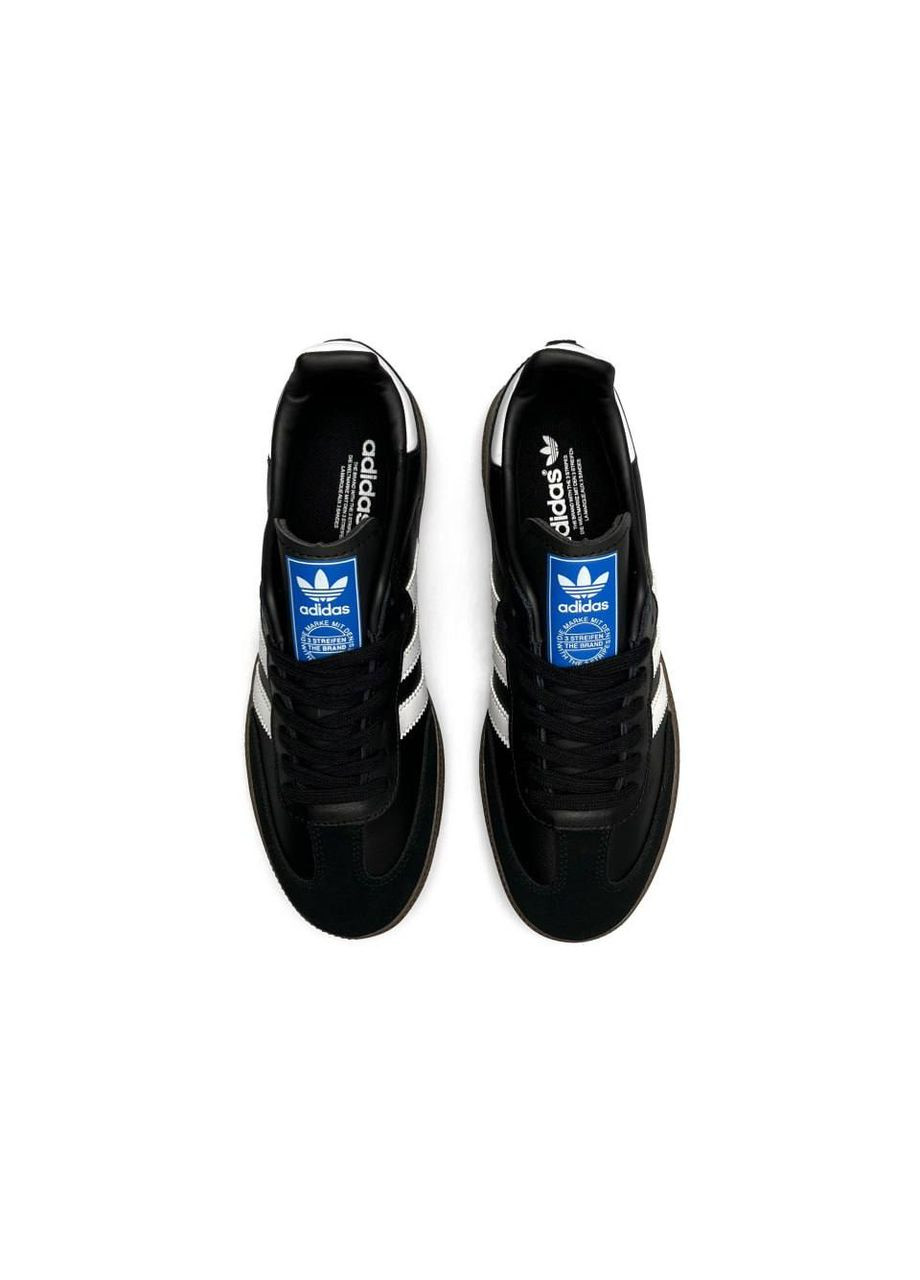 Черные демисезонные кроссовки мужские, вьетнам adidas Originals Samba Black White