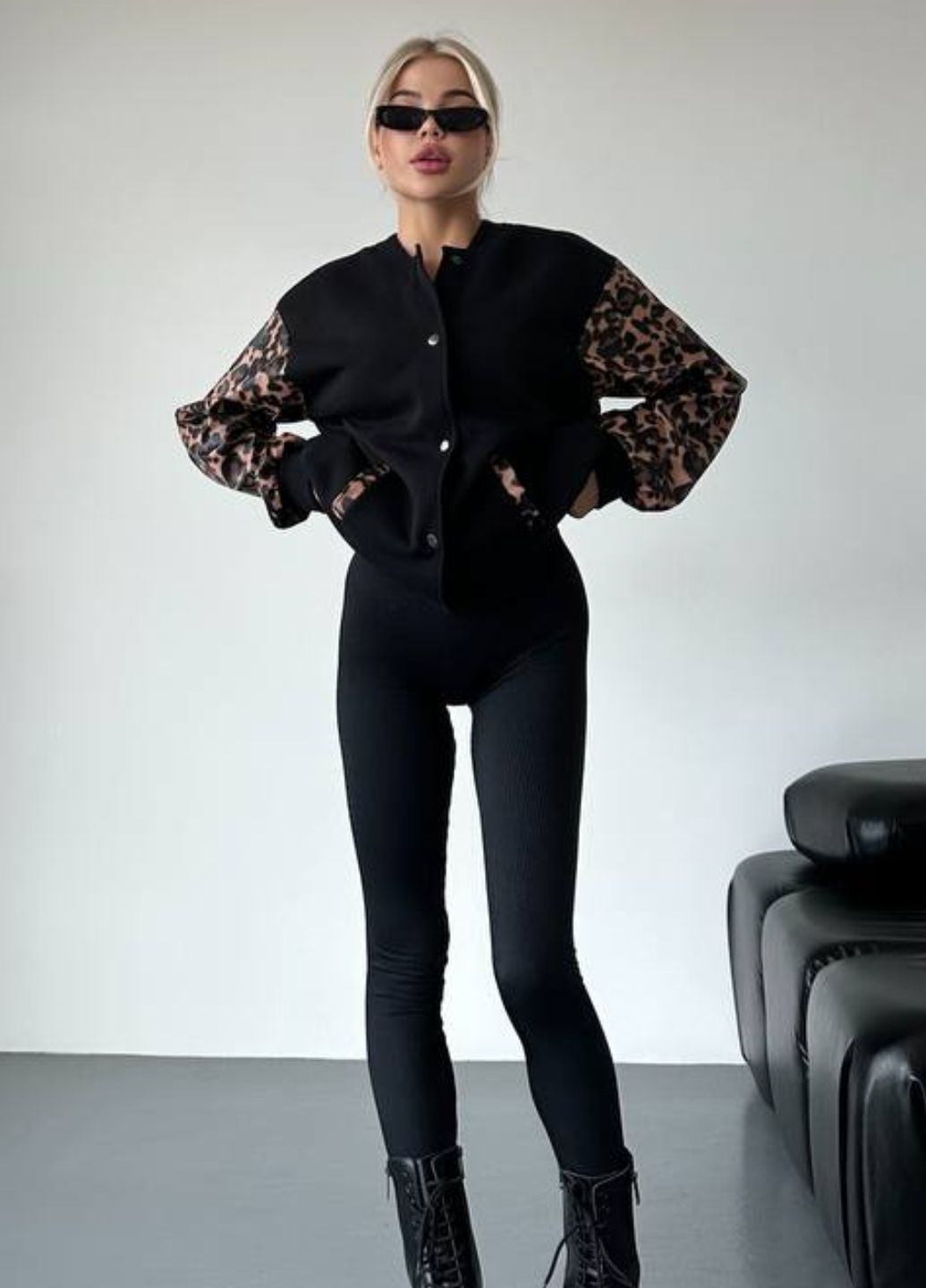 Бомбер в стиле оверсайз Tik-Tak бейсбольный на кнопках (369971311)