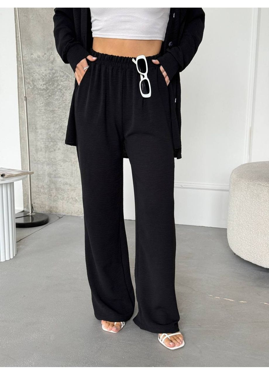 Костюм в свободном стиле рубашка и брюки американская креп жатка Україна (351486552)