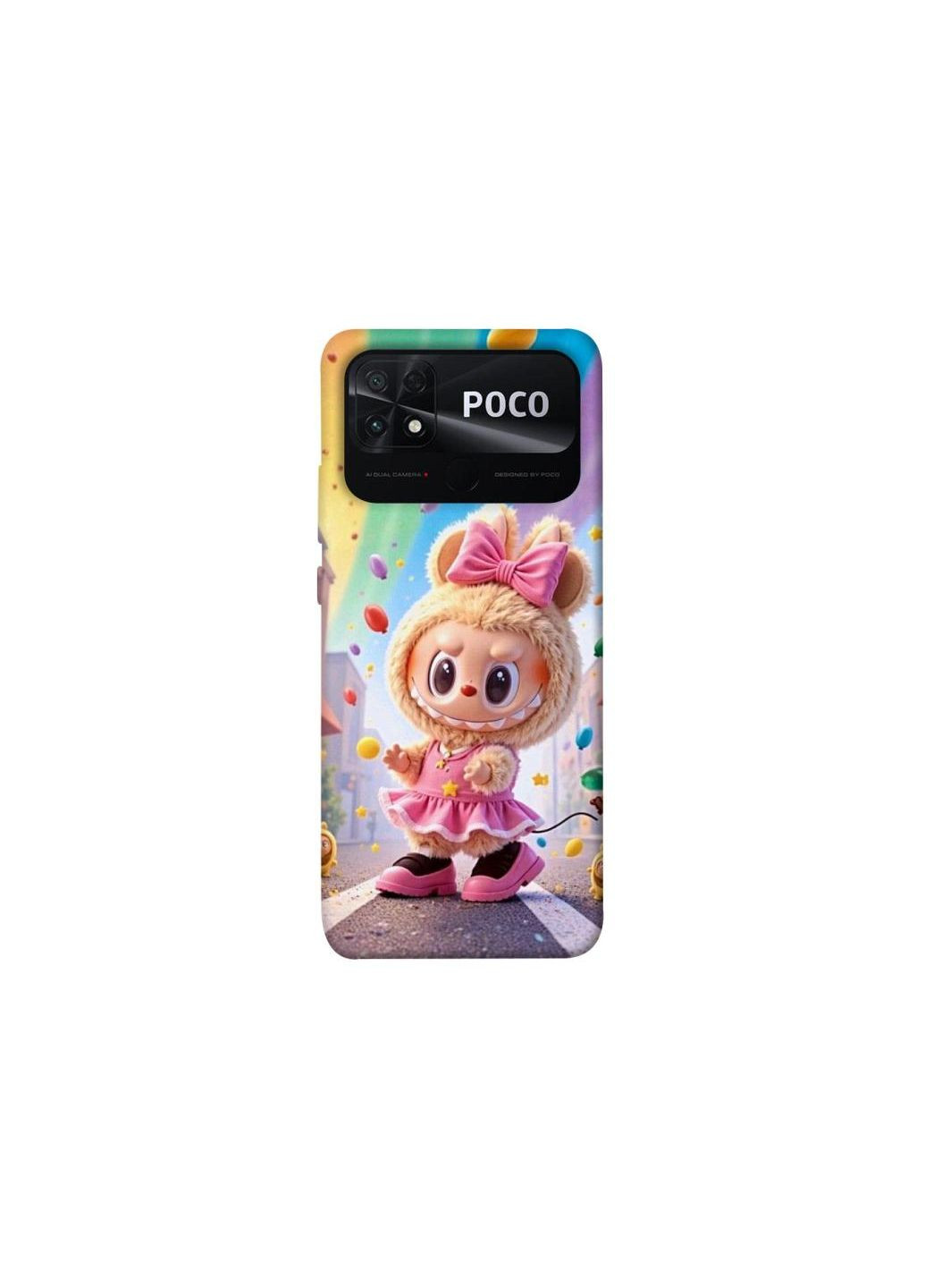 Чехол на Xiaomi Poco C40 Labubu rainbow Frontalka (361981890)