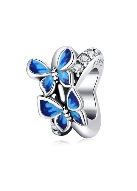 Серебряная бусина "Бабочки" Kabluchka (355344418)