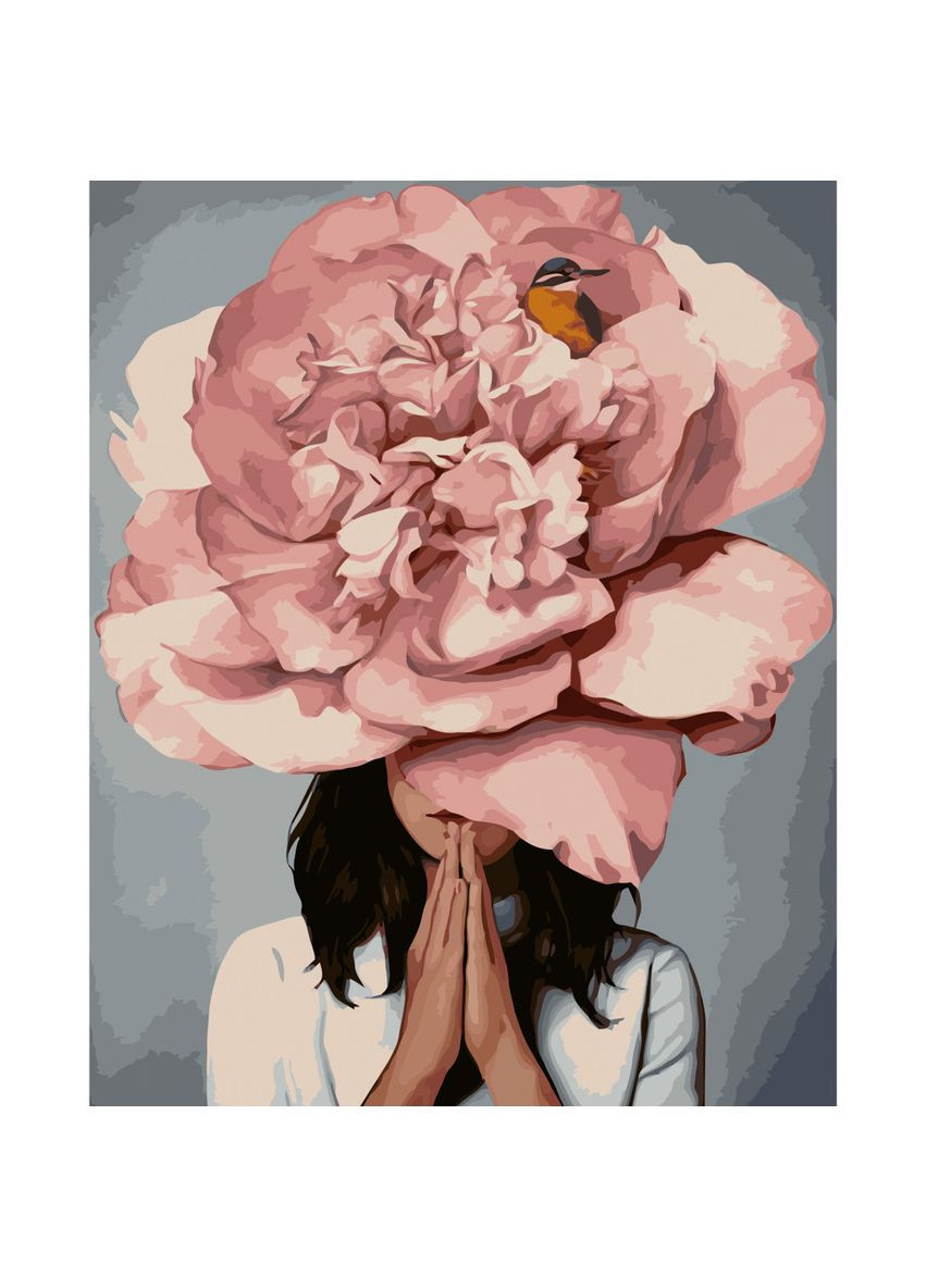 Картина за номерами ПРЕМІУМ Квіткова медитація з лаком розміром см VA-2590 Strateg (362429690)