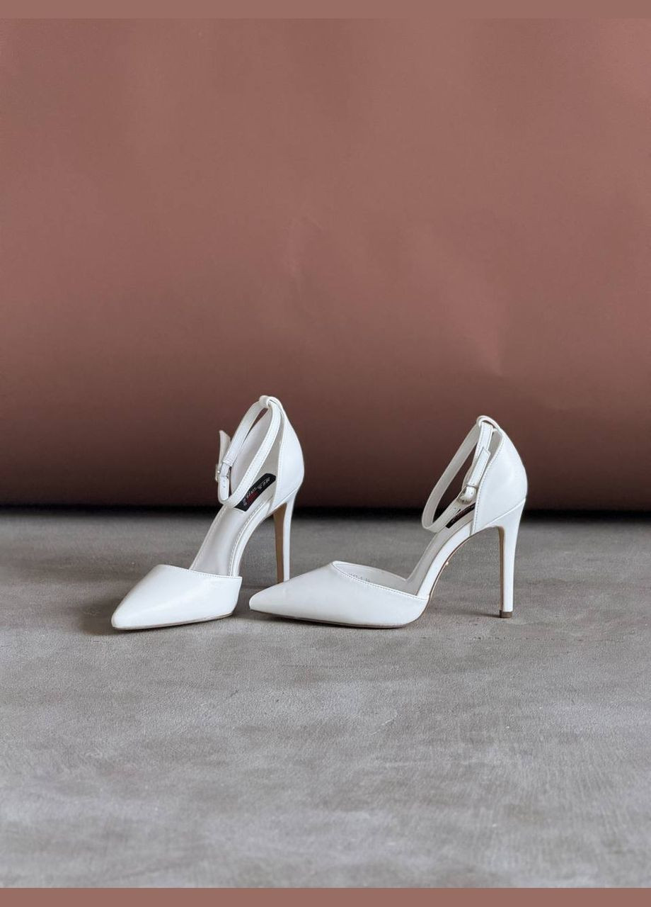 No Brand Женские белые туфли с ремешком на шпильке белый з искусственная кожа, — всесезон (343304852)