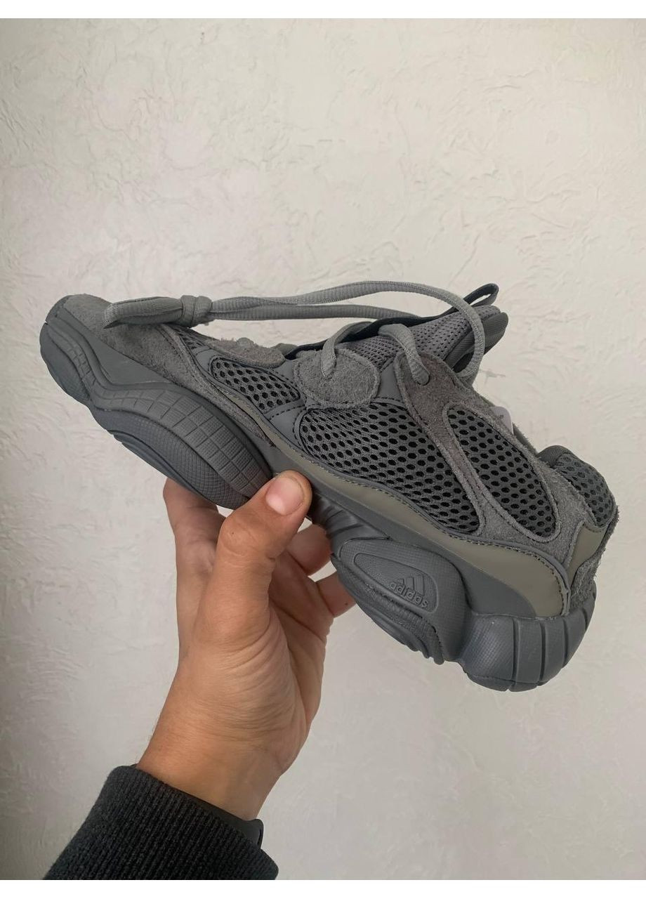 Серые демисезонные кроссовки мужские adidas yeezy boost 500 granite v2 адидас изи буст No Brand