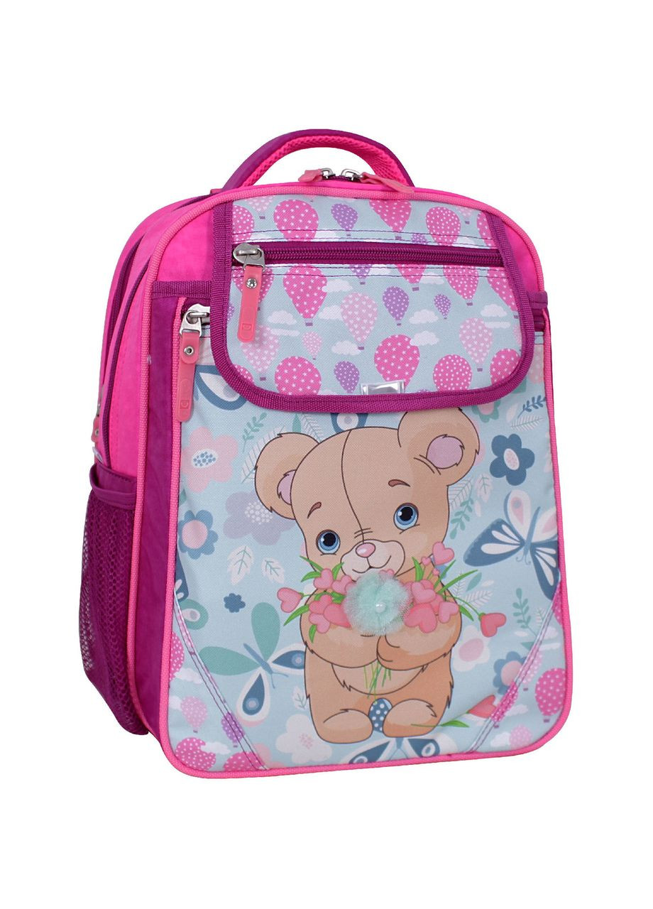 Шкільний рюкзак для дівчинки "Ведмедик" з ортопедичною спинкою Відмінник 20 л 143 малиновий 880 (0058070) Bagland (298570733)