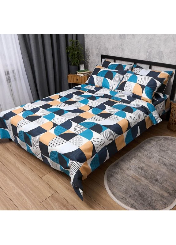 Комплект постільної білизни Мікросатин Premium King Size 220x240 наволочки 2х40х60 (MS-820015960) Moon&Star Geo Wave (400234829)