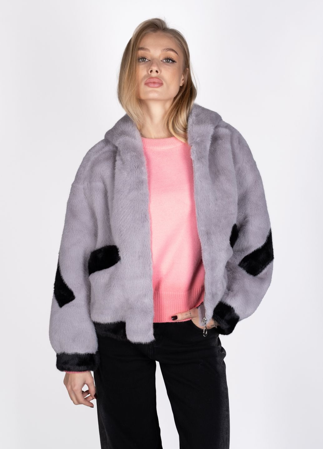 Серая зимняя шуба женская 345006 Power