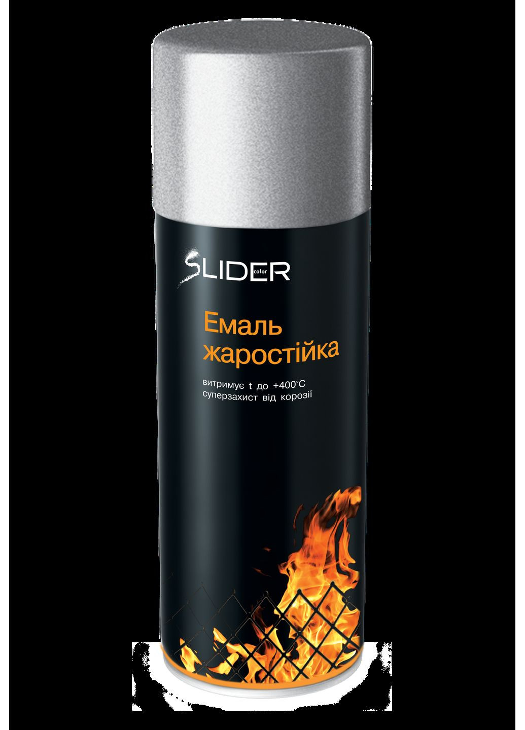 Аерозольна емаль жаростійка Lider срібна 400 мл Slider (360882838)