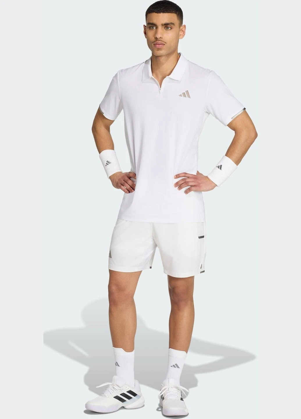 Біла футболка-поло tennis climacool + freelift pro adidas