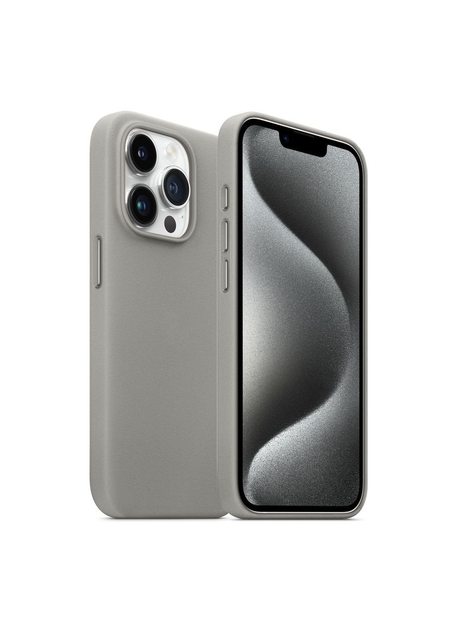 Чохол FAKE Leather Case для Apple iPhone 15 Pro Max Grey (ARM76307) ArmorStandart (327886445)