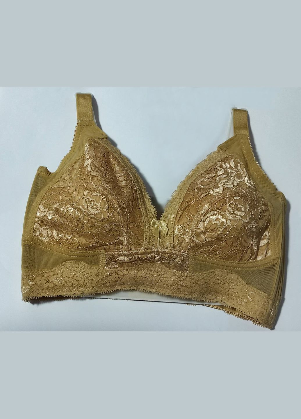 Бежевый высокий бюстгальтер с полной чашкой бежевый 75с No Brand нейлон