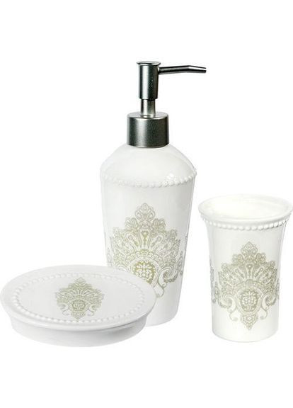 Набор аксессуаров Anemone "Peonies" для ванной комнаты: дозатор, мыльница и стакан S&T (329895504)