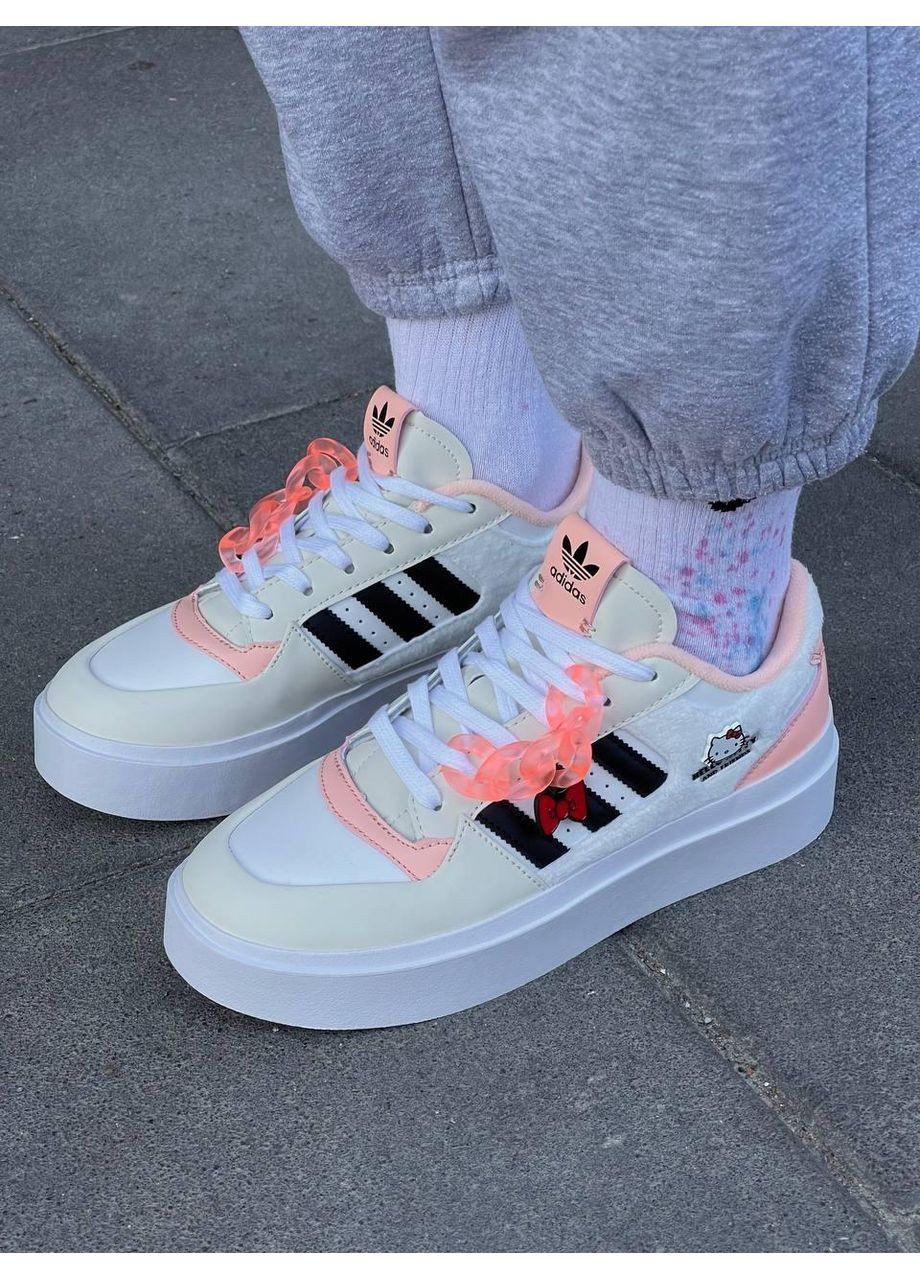 Белые демисезонные кроссовки мужские adidas forum bonega x hello kitty адидас форум No Brand