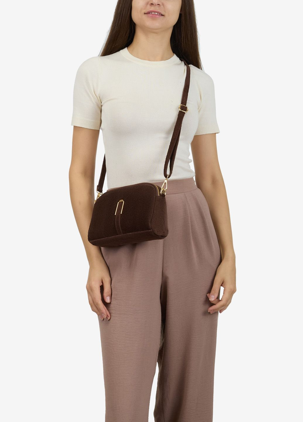 Сумка жіноча замшева крос-боді маленька Сrossbody Regina Notte (366545873)