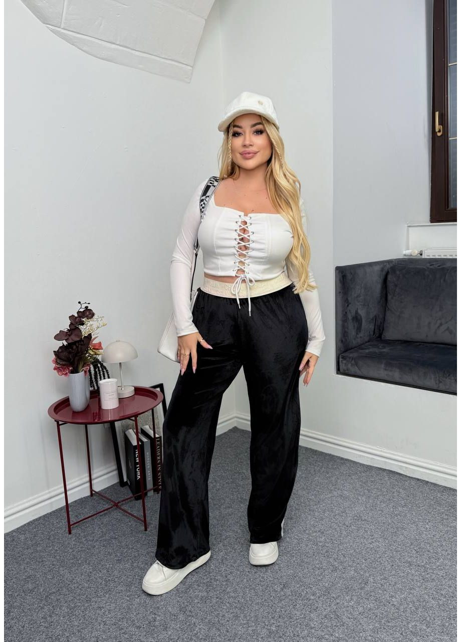 Прогулянкові штани палацо з лампасами — ЗАМІР В ОПИСІ GD/GL Модний простір (370147049)