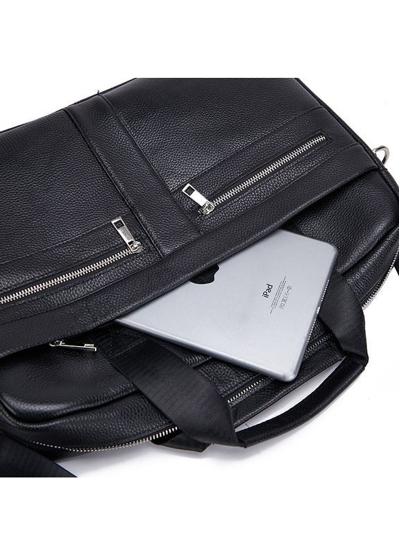 Классическая мужская деловая сумка из натуральной кожи Qvant 2000 - Черная Tiding Сумки для ноутбуків (366889758)