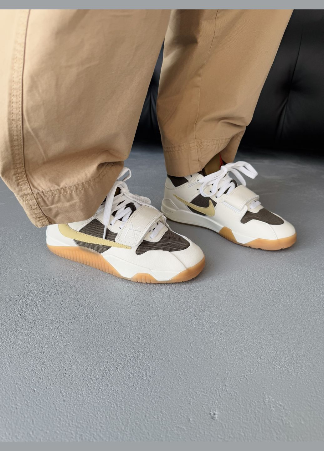 Кросівки жіночі і чоловічі Nike Jordan Cut The Check x Travis Scott White Brown | Найк Джордан білі No Brand білі демісезони (340055411)