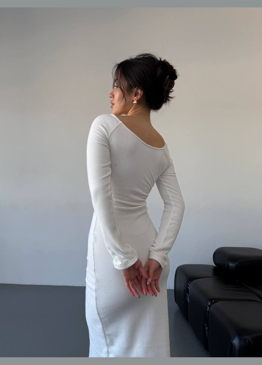 Молочное деловое, повседневный, джинсовое платье, которое можно носить двумя способами No Brand