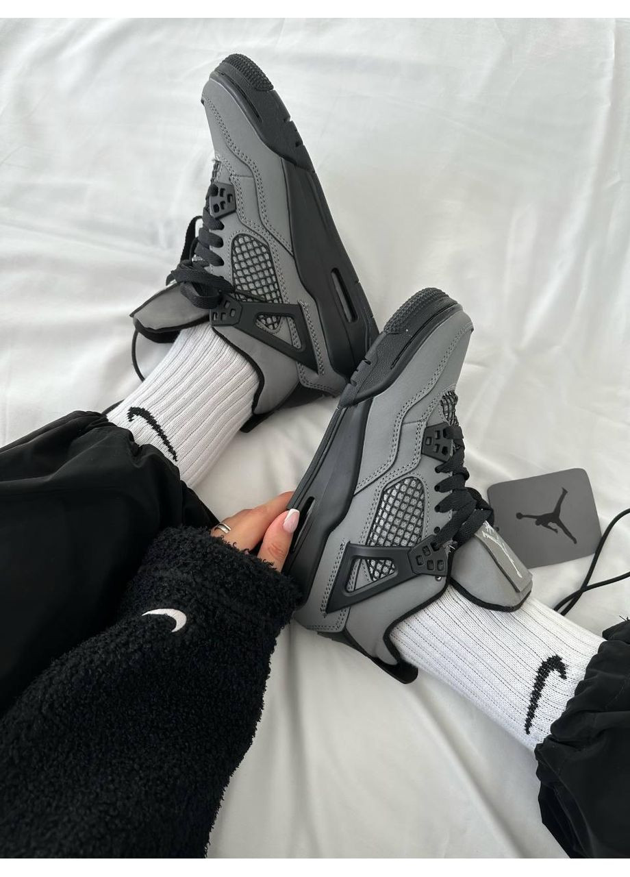 КРОССОВКИ ЖЕНСКИЕ NIKE AIR JORDAN 4 X CACTUS JACK GREY BLACK НАЙК АИР ДЖОРДАН No Brand серые демисезоны (368647187)