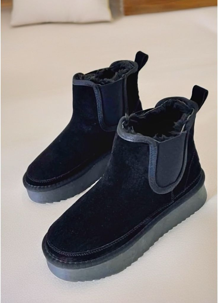 Зимние замшевые угги Челси на платформе. No Brand (369720313)