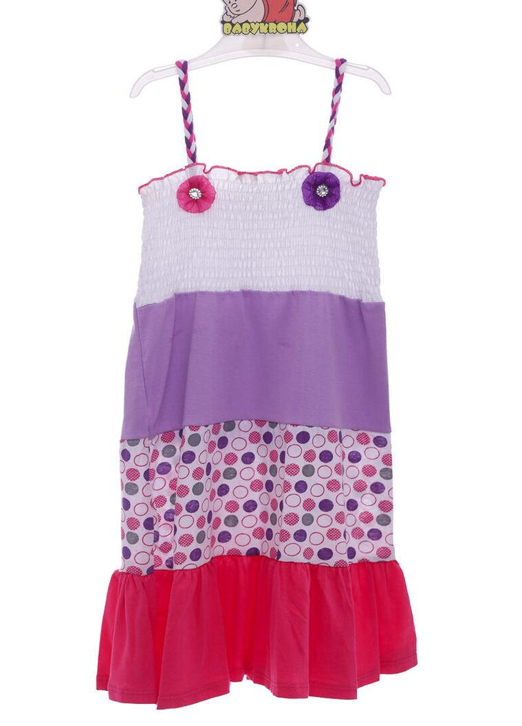 Розовое сарафан трикотажный цветы розовый 110 см (38405) BABYKROHA (323470057)