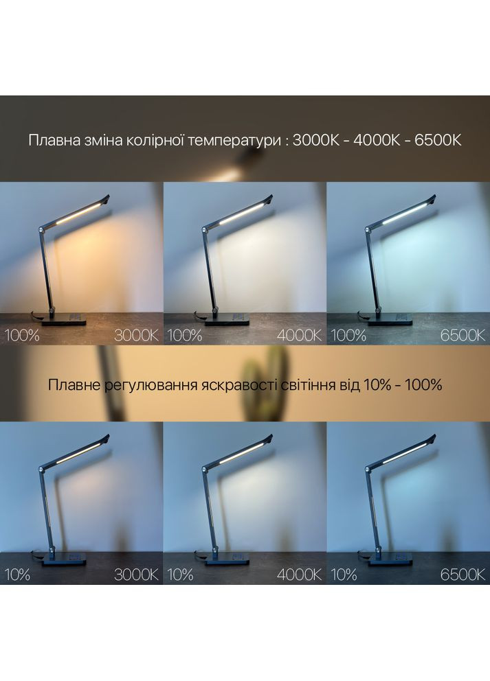 Світильник настільний LED HILTON 10W 3000-6500К білий Violux (365652213)