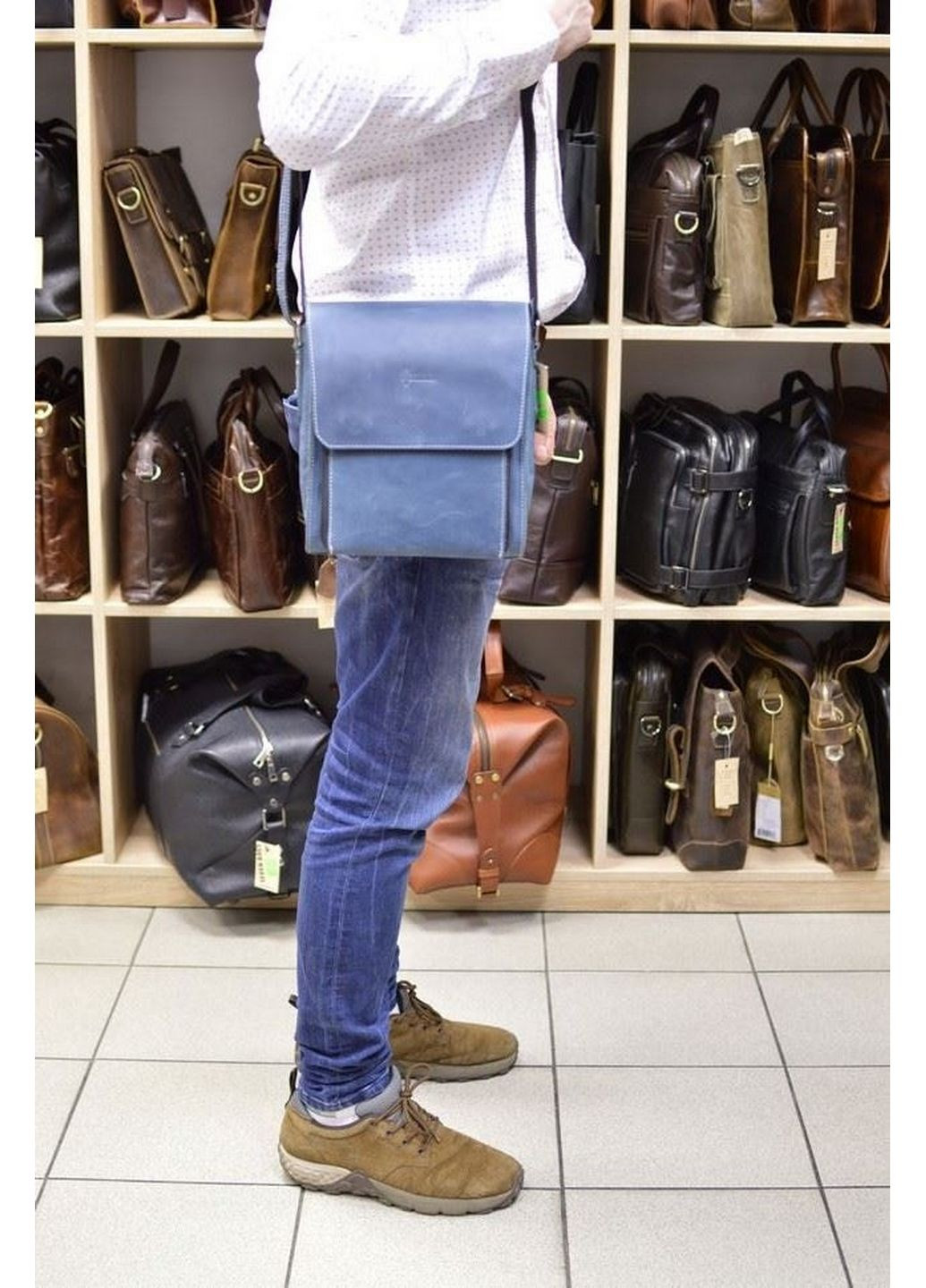 Мужская кожаная сумка через плечо 26х22х6 см TARWA (315869018)